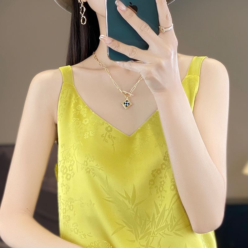 V-Neck Satin Tank Top