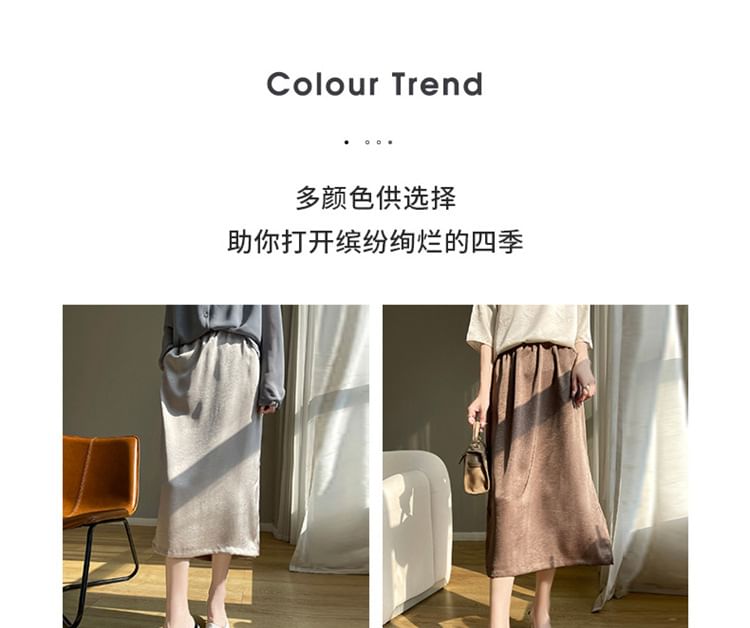 High Waist Embroidered Midi Skirt