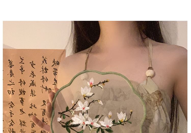 / Hand Embroidered Fan Print Tassel