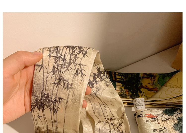 Print Scarf Tie Narrow Hair