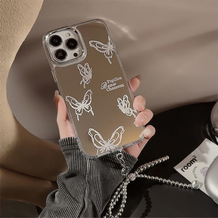 Case Phone Butterfly Mirrored