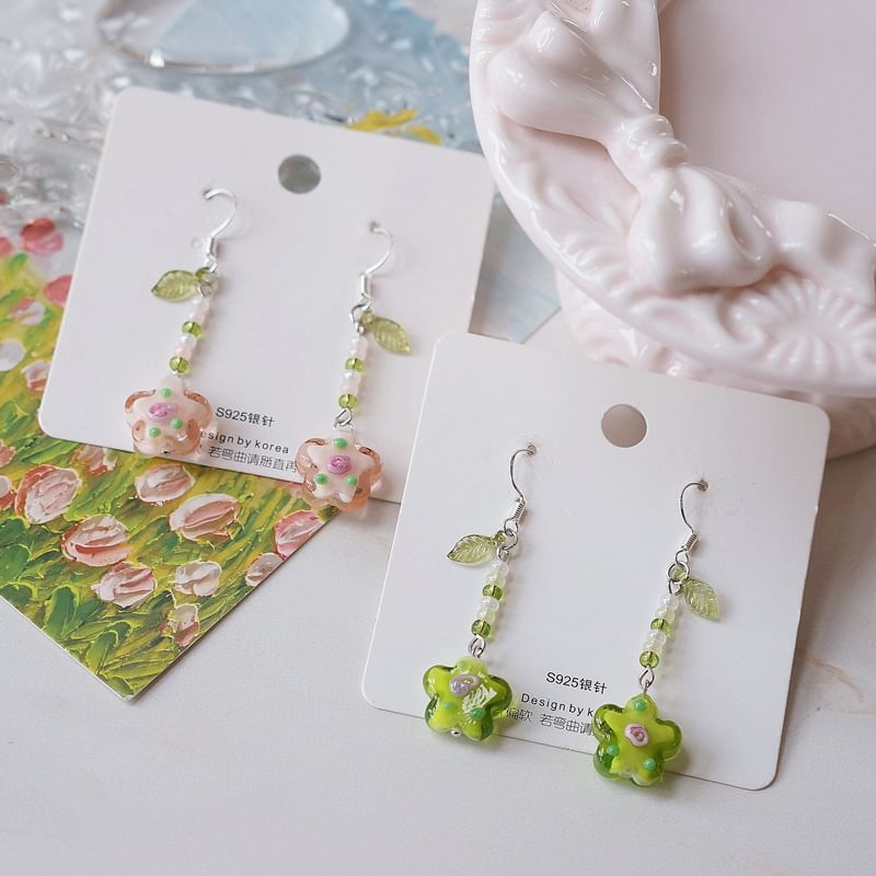 Alloy Floral Dangle Earring