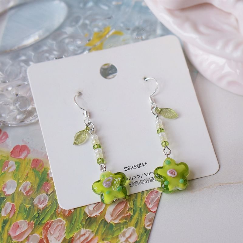 Alloy Floral Dangle Earring