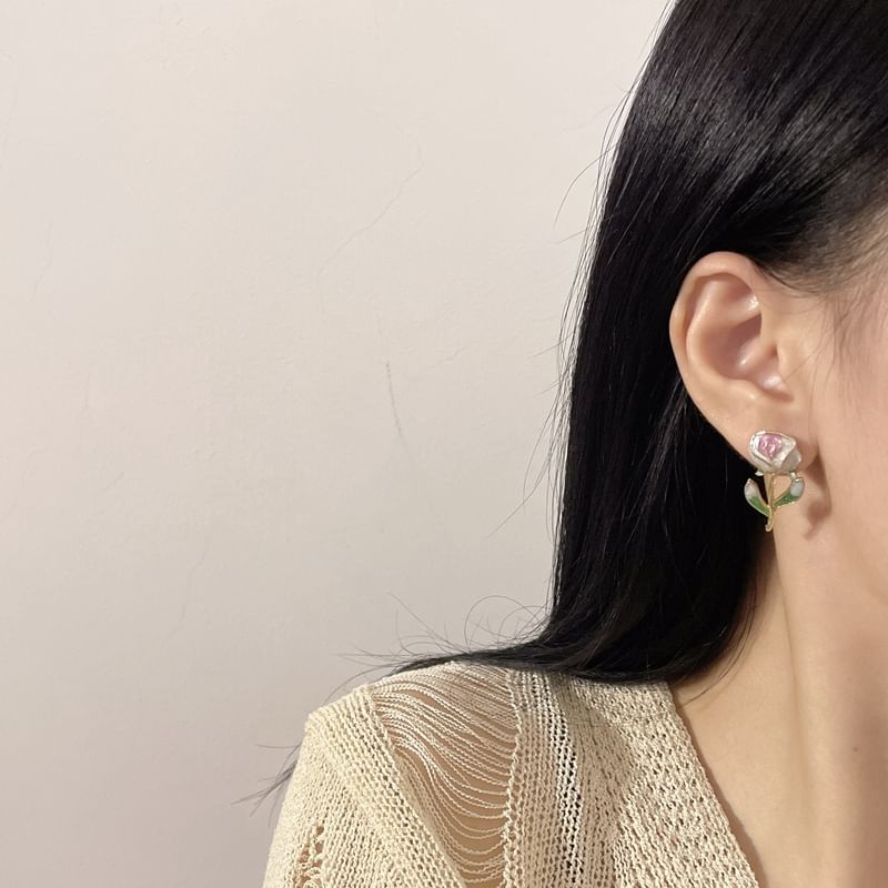 Alloy Stud Earring Floral