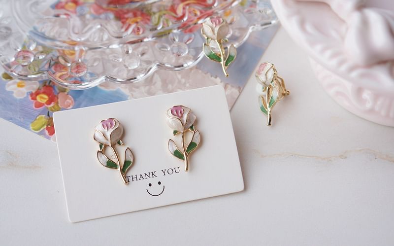 Alloy Stud Earring Floral