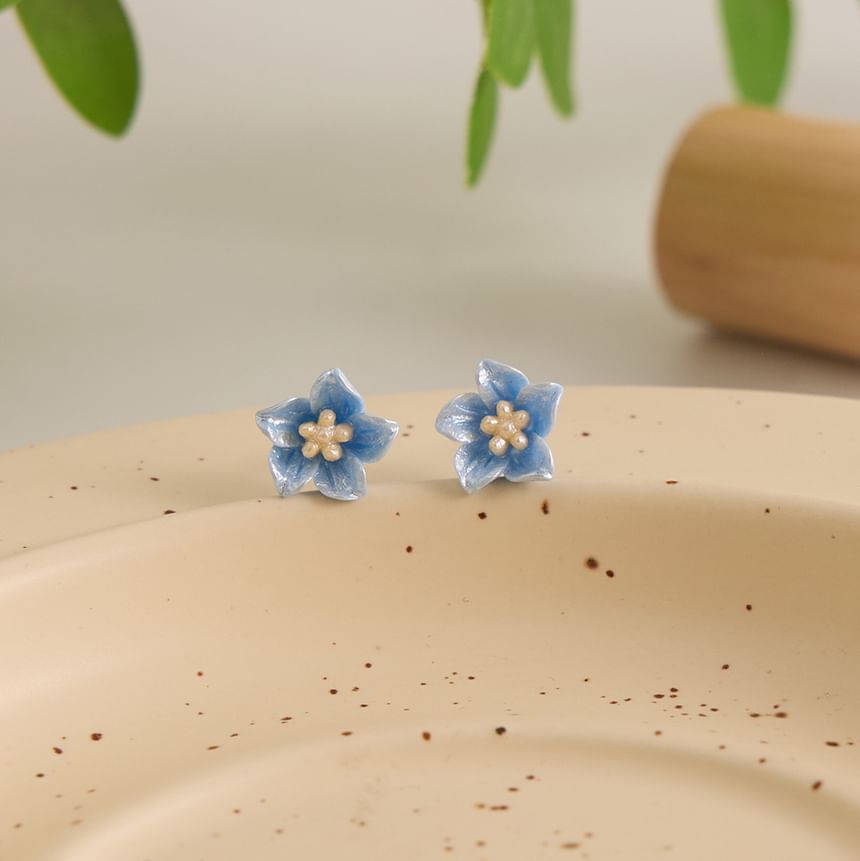 Stud Earring Alloy Floral
