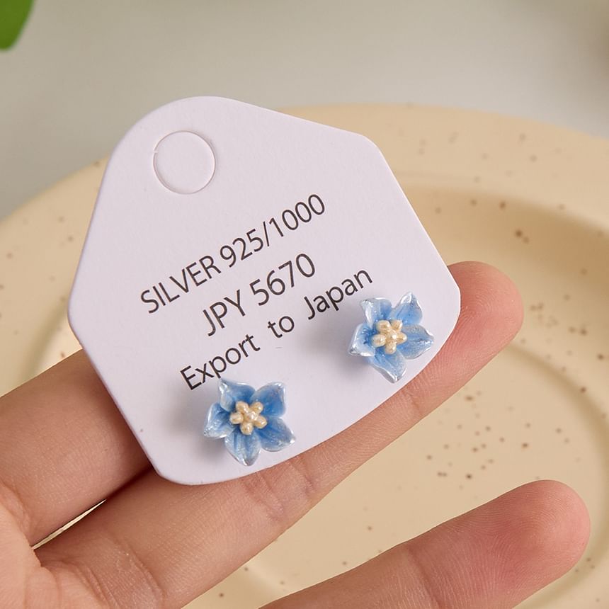 Stud Earring Alloy Floral