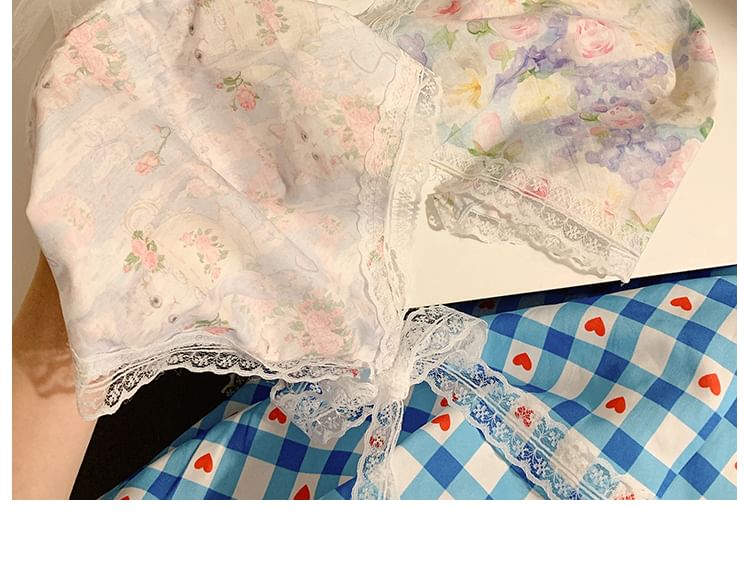 Print Designs) Trim Bandana (Various Lace Headband