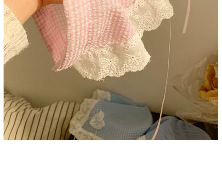 Plaid Headband Designs) Lace Bandana (Various Trim