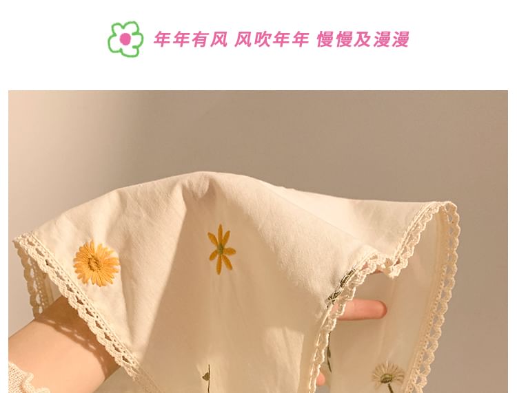 (Various Designs) / Floral Scrunchie Embroidered Bandana