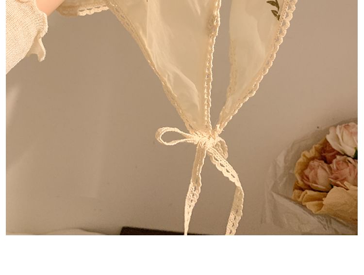 (Various Designs) / Floral Scrunchie Embroidered Bandana