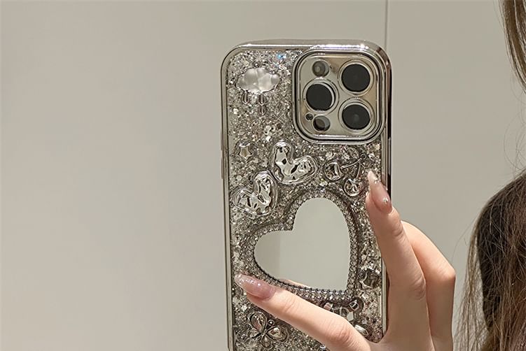 Phone Case Mirrored Set / Heart Strap