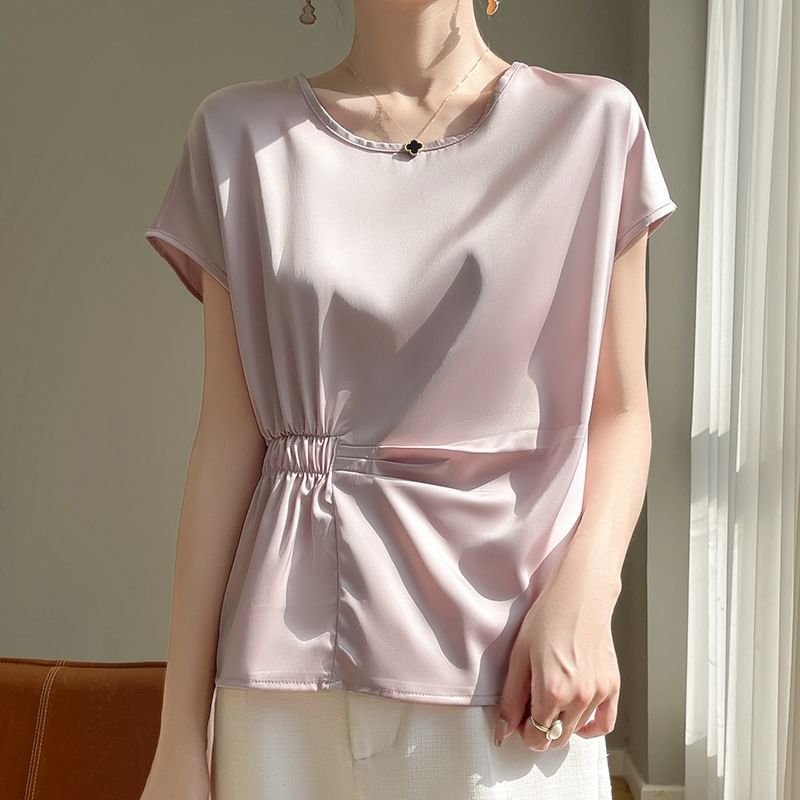 Short-Sleeve Crewneck Plain Tee