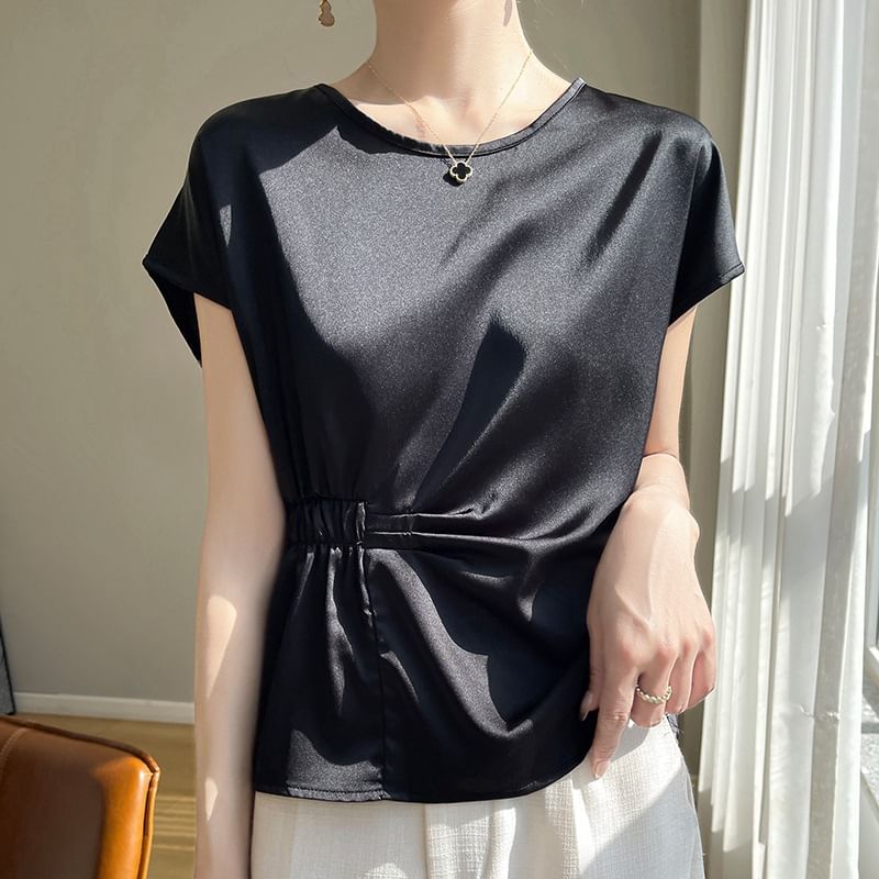 Short-Sleeve Crewneck Plain Tee