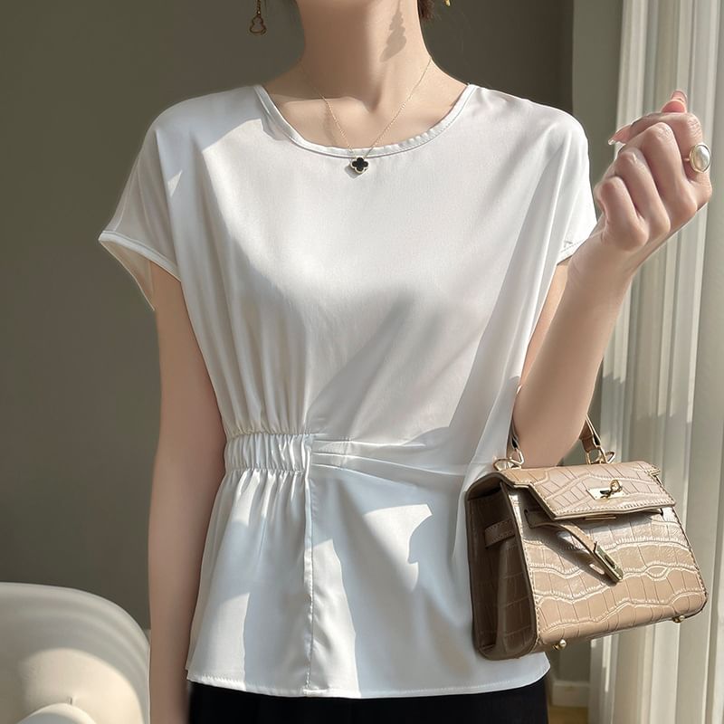 Short-Sleeve Crewneck Plain Tee