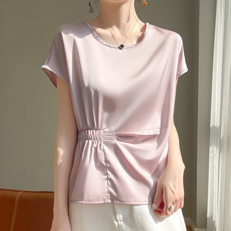 Short-Sleeve Crewneck Plain Tee