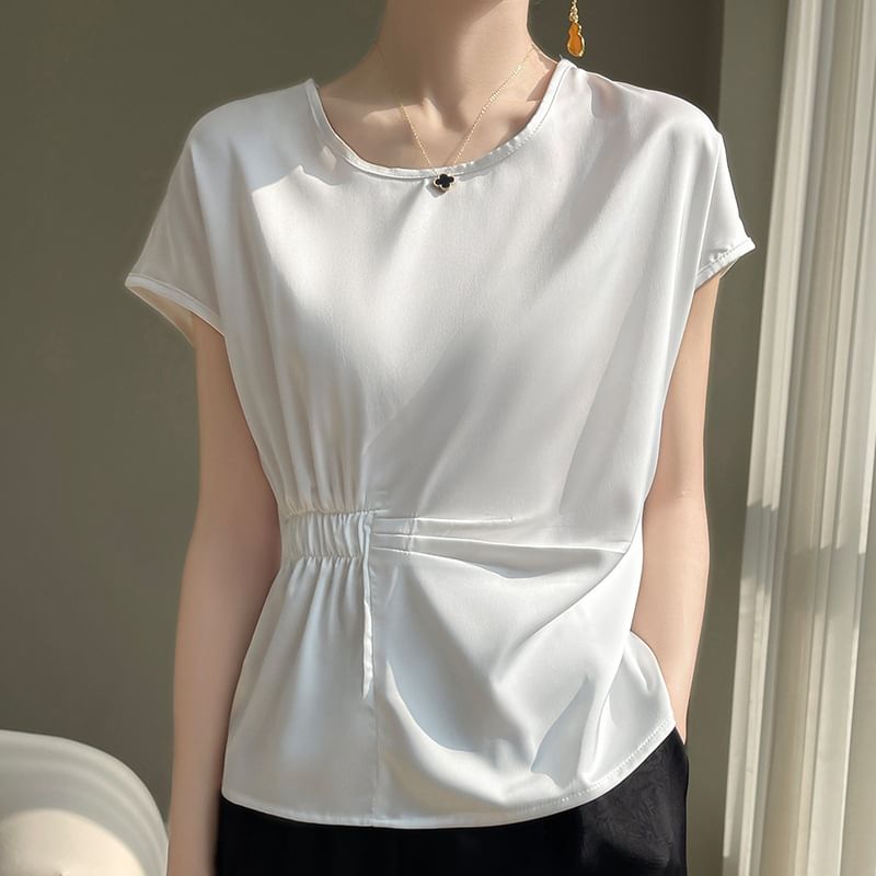 Short-Sleeve Crewneck Plain Tee