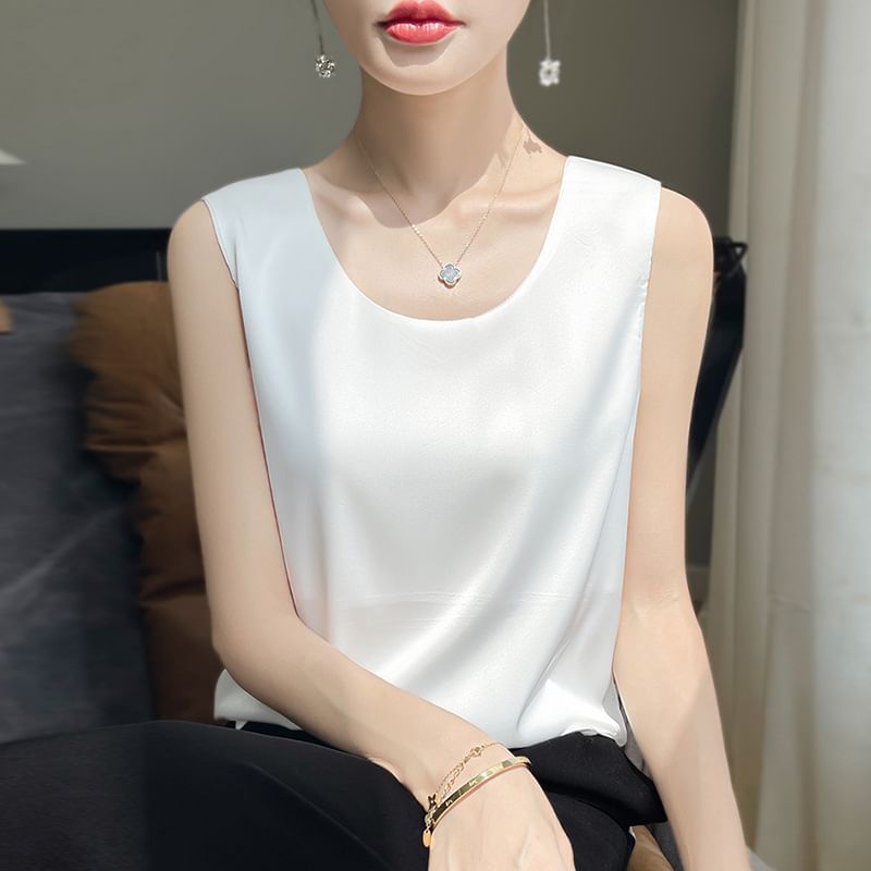 V-Neck Plain Tank Top