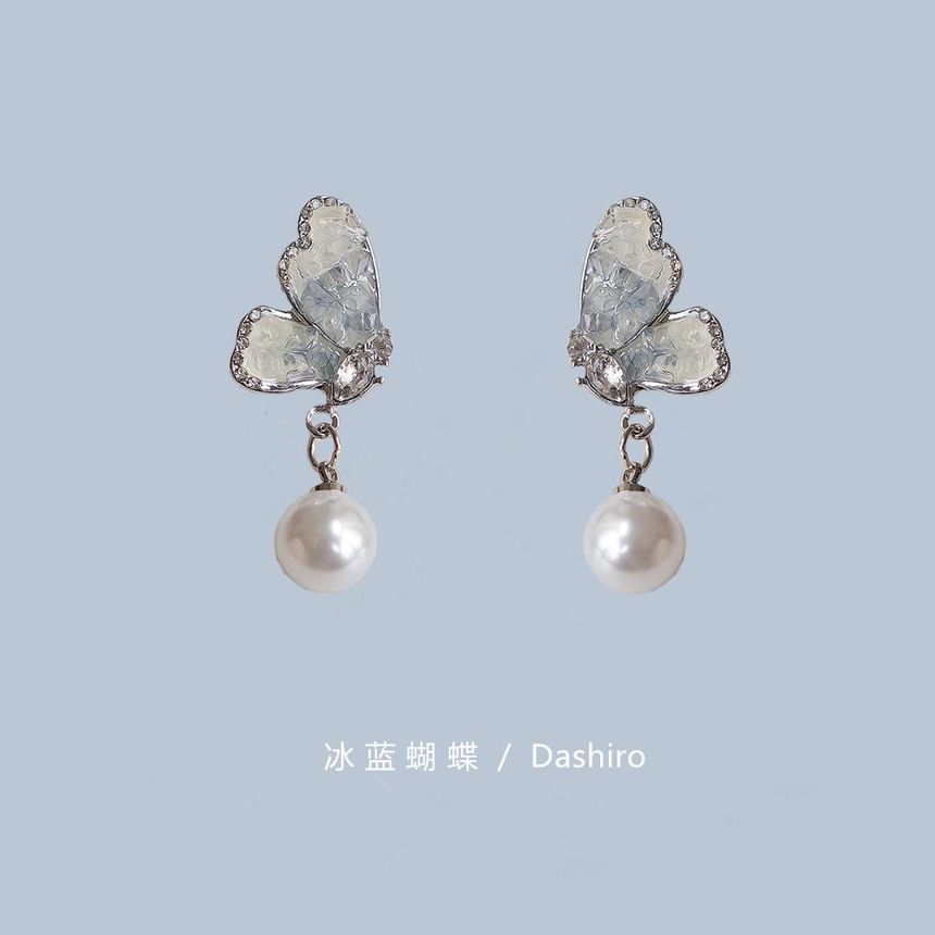 Earring Pearl Alloy Crystal Drop Faux / Butterfly Floral