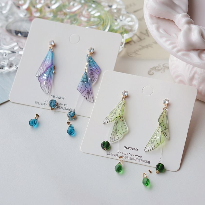 Crystal Faux Alloy Dangle Earring Butterfly