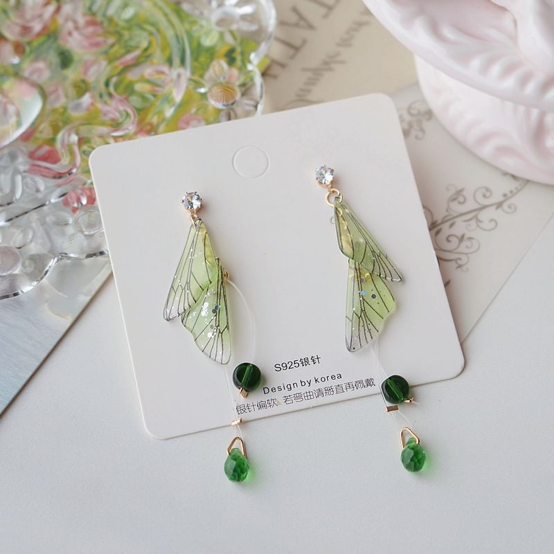 Crystal Faux Alloy Dangle Earring Butterfly