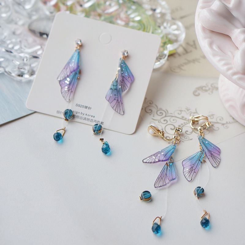 Crystal Faux Alloy Dangle Earring Butterfly