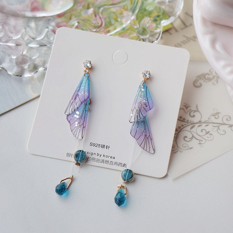 Crystal Faux Alloy Dangle Earring Butterfly