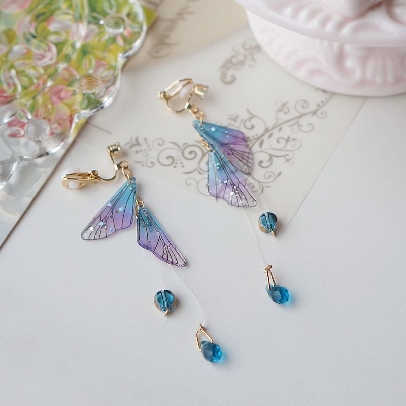 Crystal Faux Alloy Dangle Earring Butterfly