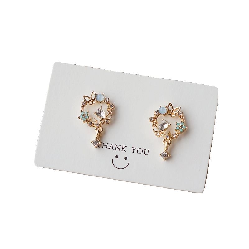 Earring Drop Butterfly Alloy Rhinestone