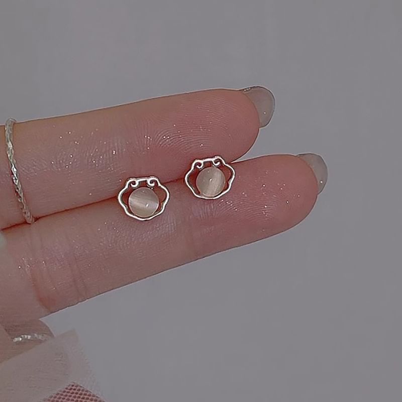 Stone Eye Cat Earring Stud
