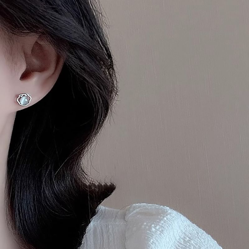 Stone Eye Cat Earring Stud