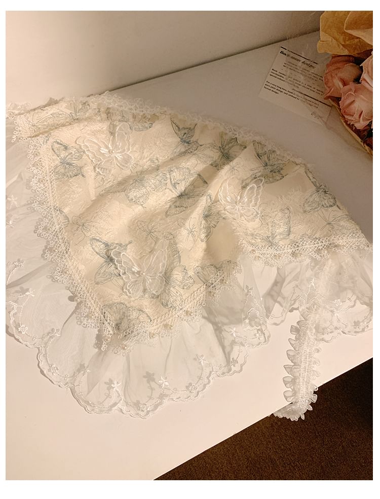 Designs) Lace Trim Butterfly Bandana (Various
