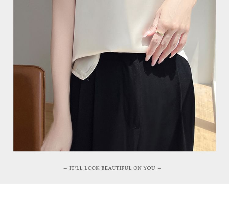 Scoop Neck Plain Satin Tank Top