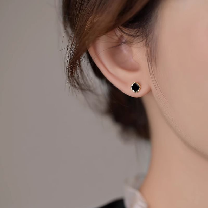 Ear Silver Square Stud Sterling