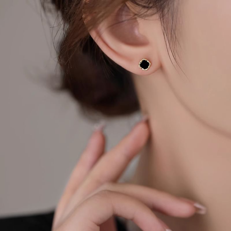 Ear Silver Square Stud Sterling