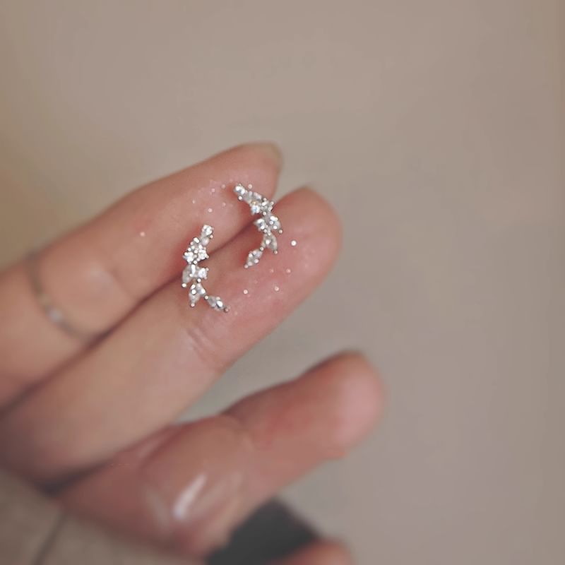 Silver Stud Sterling Rhinestone Ear