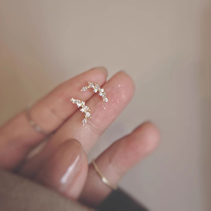 Silver Stud Sterling Rhinestone Ear