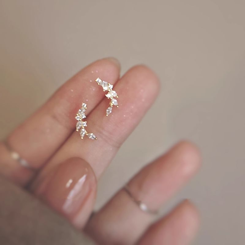 Silver Stud Sterling Rhinestone Ear