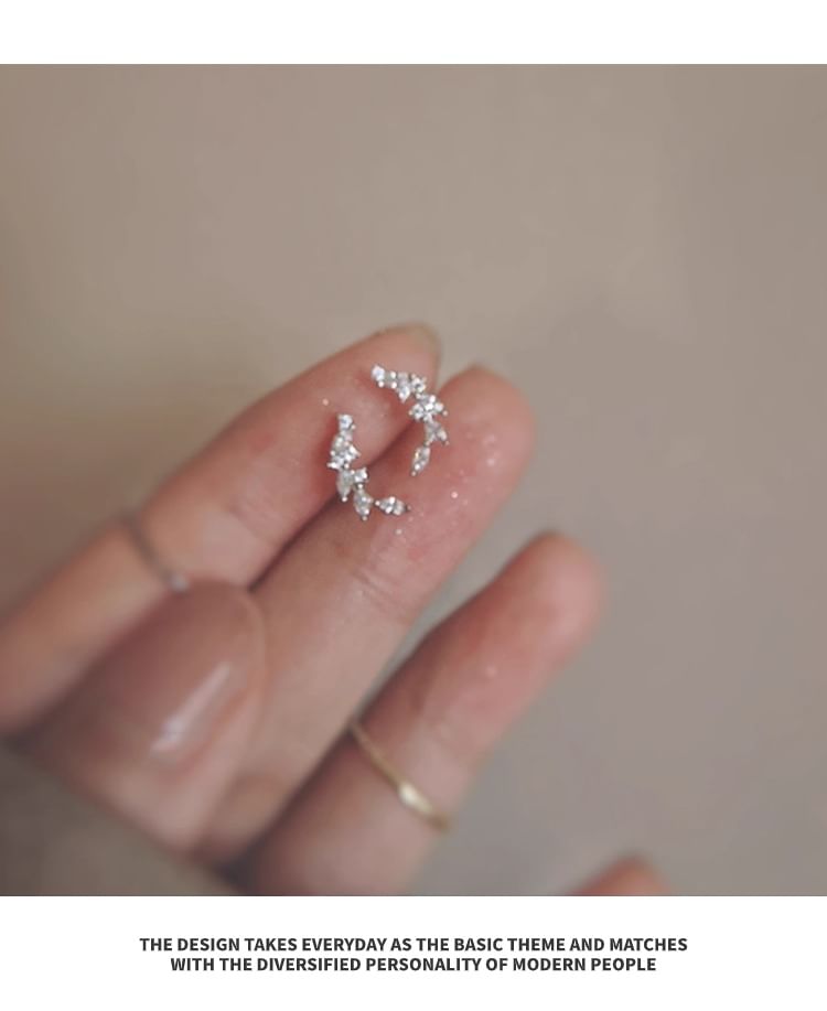 Silver Stud Sterling Rhinestone Ear