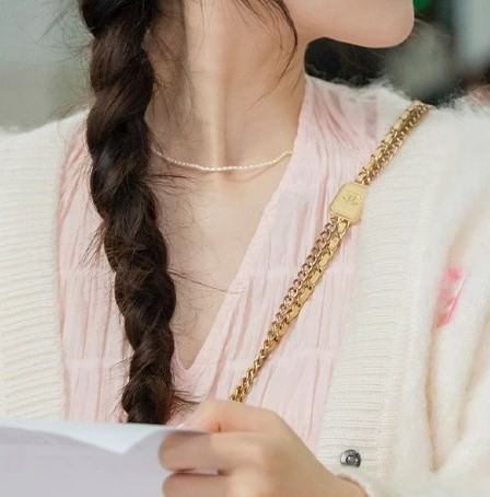 Beaded Pearl Necklace Faux