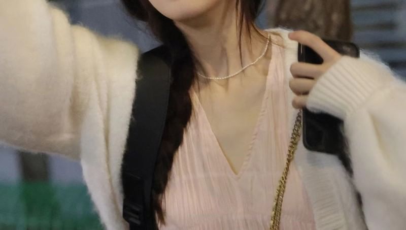 Beaded Pearl Necklace Faux