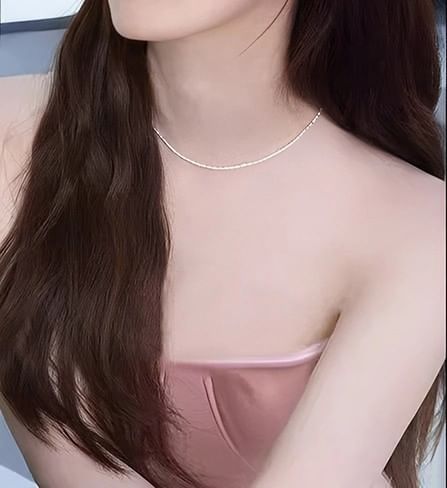 Beaded Pearl Necklace Faux