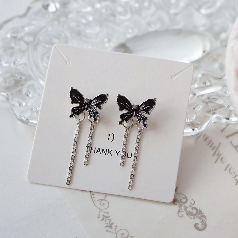 On Butterfly Drop Earring Clip Enamel /