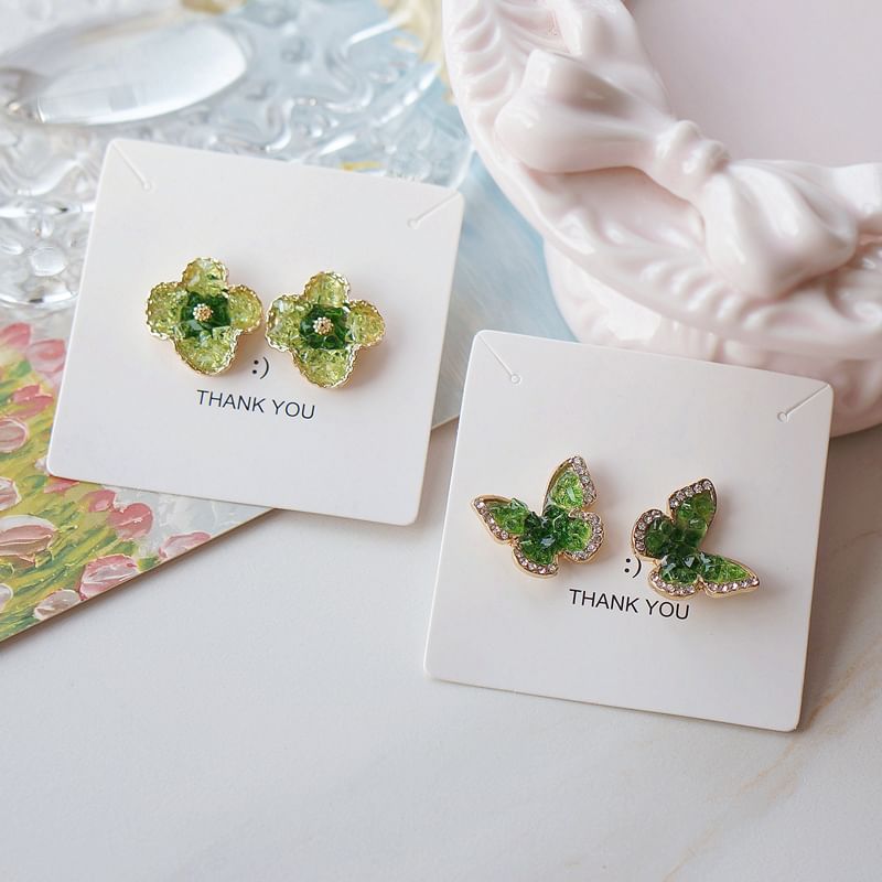 Butterfly / Flower Earring Clip On Stud