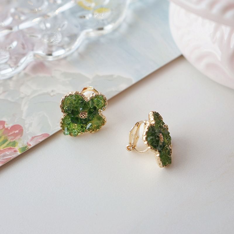 Butterfly / Flower Earring Clip On Stud