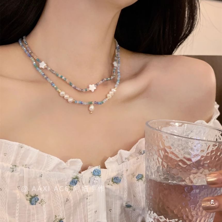 Necklace Pearl Beaded / Faux Star