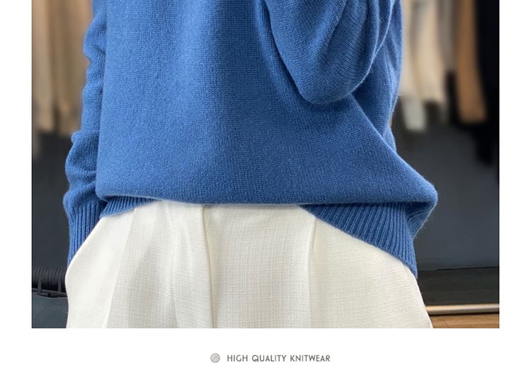 Turtleneck Plain Sweater