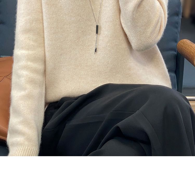 Turtleneck Plain Sweater