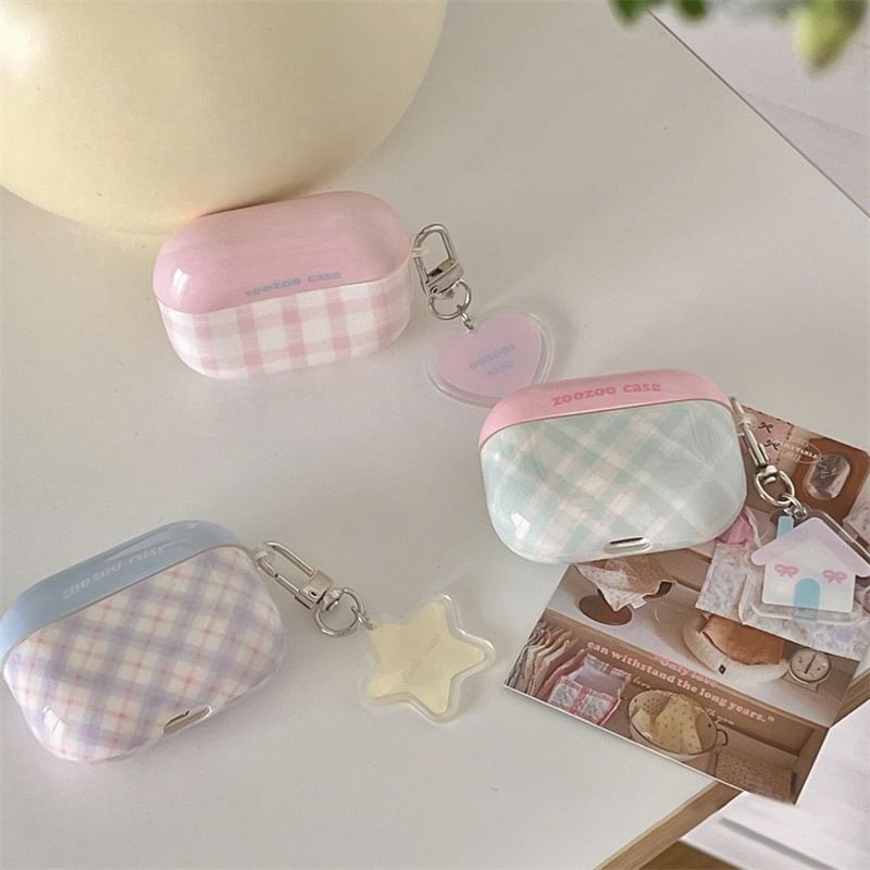 Earphone (Various AirPods Designs) Pro Skin Charm Case / Plaid