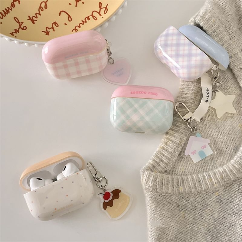 Earphone (Various AirPods Designs) Pro Skin Charm Case / Plaid